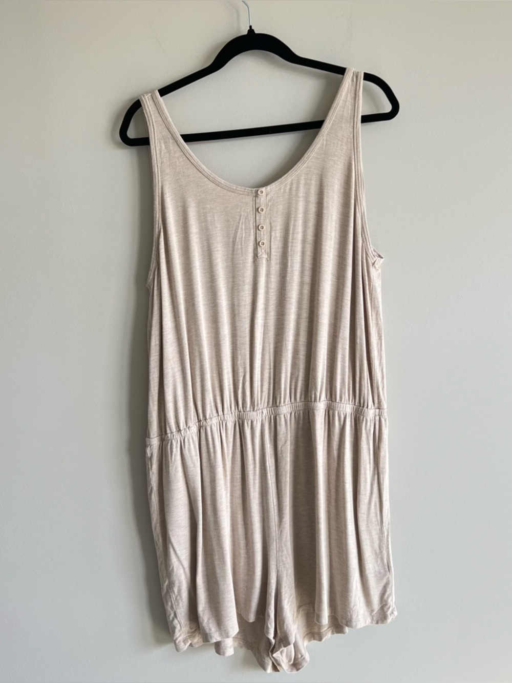 Torrid Super Soft Tan Henley Sleeveless Sleep Romper Plus Size 2X